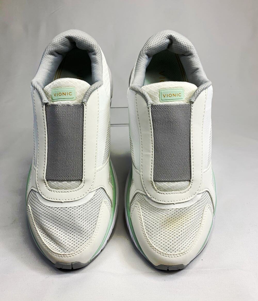 Vionic Samana Women's Slip-On Mesh Cushioned Sneakers White/Gray/Green US 9